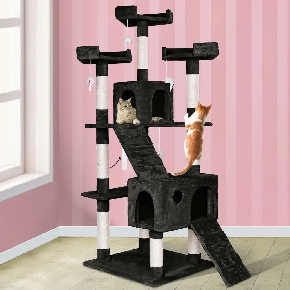 BEASTIE Cat Tree 100cm Black Scratcher Tower Scratching Post