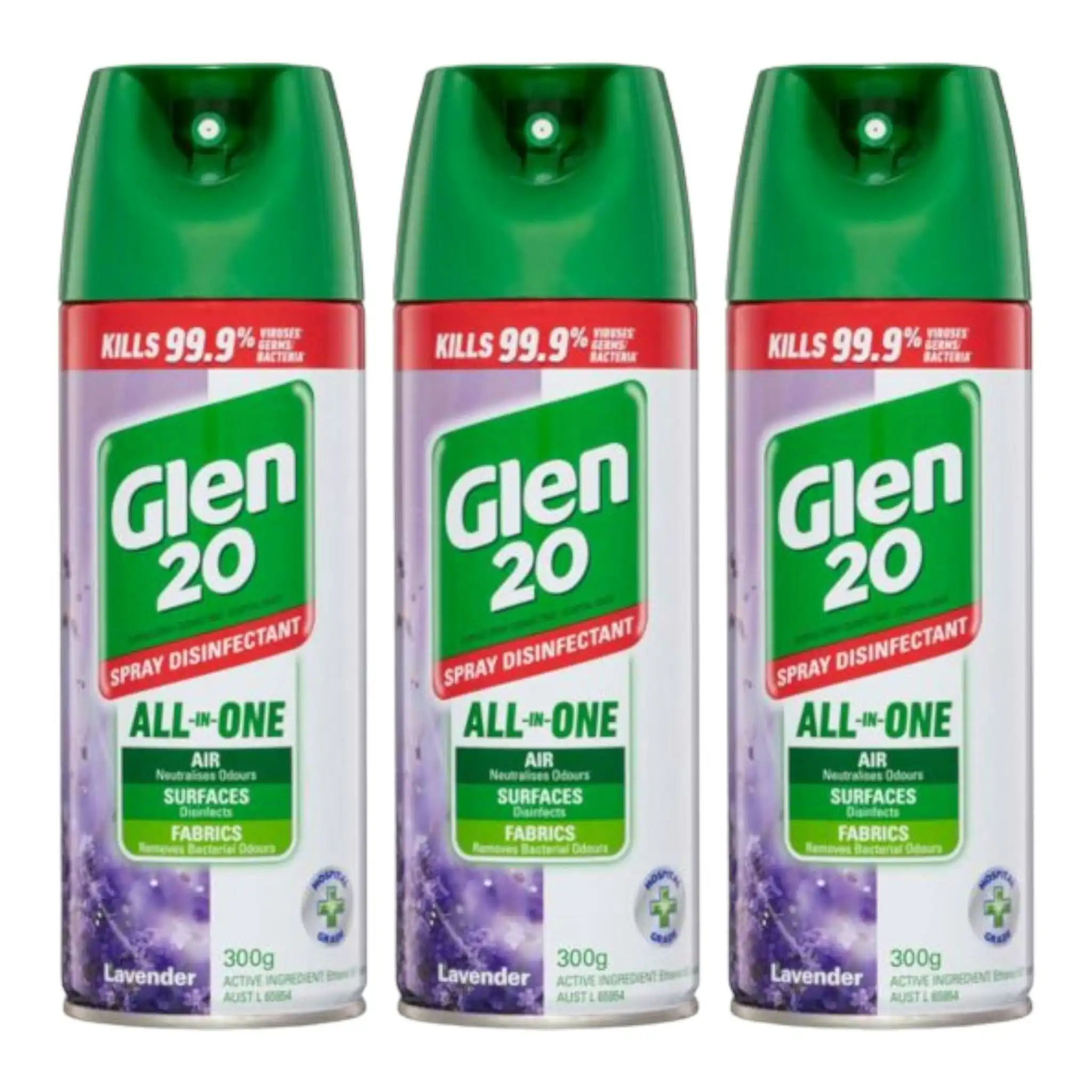 3 Pack Glen 20 Disinfectant Spray Lavender 300g