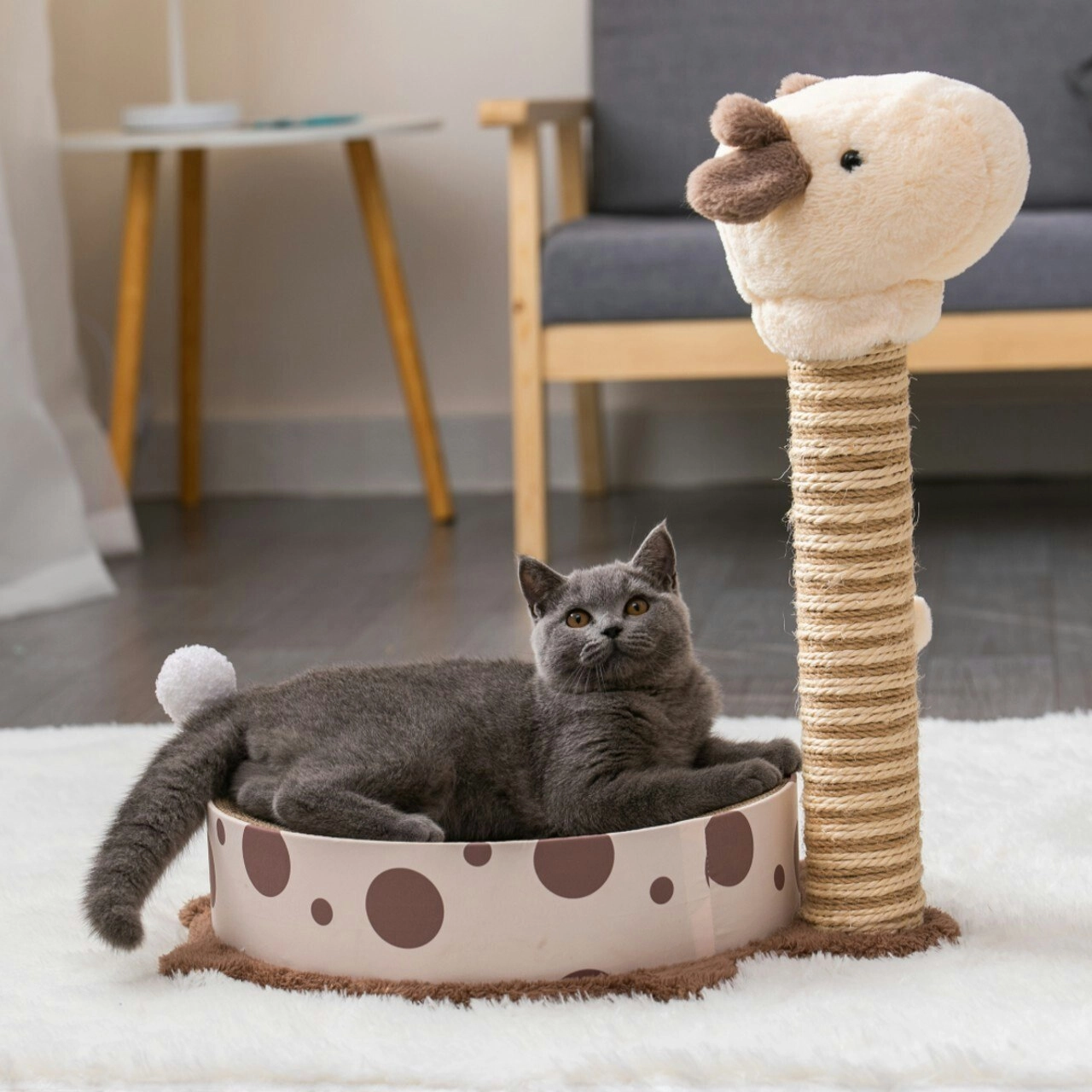 Furbulous Giraffe Cat Scratching Post Sisal Vertical Cat Scratcher Toy