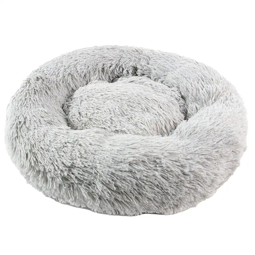 Furbulous Medium Calming Dog or Cat Bed in Light Grey - Medium 60cm x 60cm