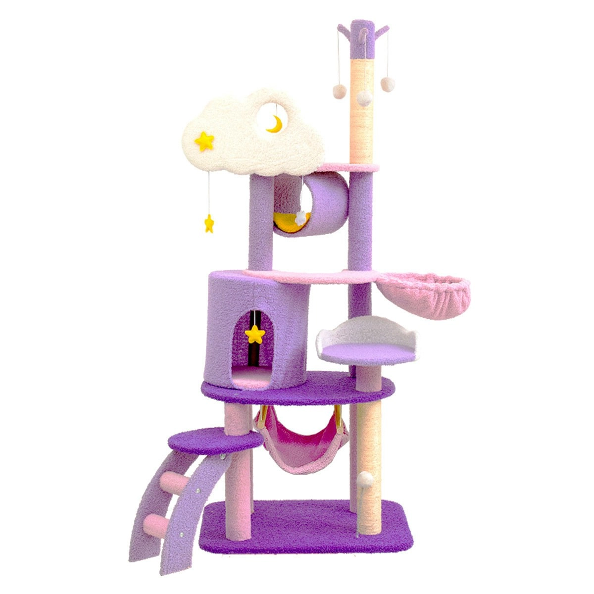 Furbulous 1.6m Cat Tree Scratching Post and Mega Tower - Star and Moon