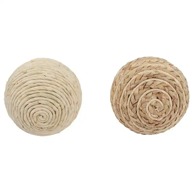 Willow & Silk Handmade 14cm Set of 2 Weave Balls Home Ornament