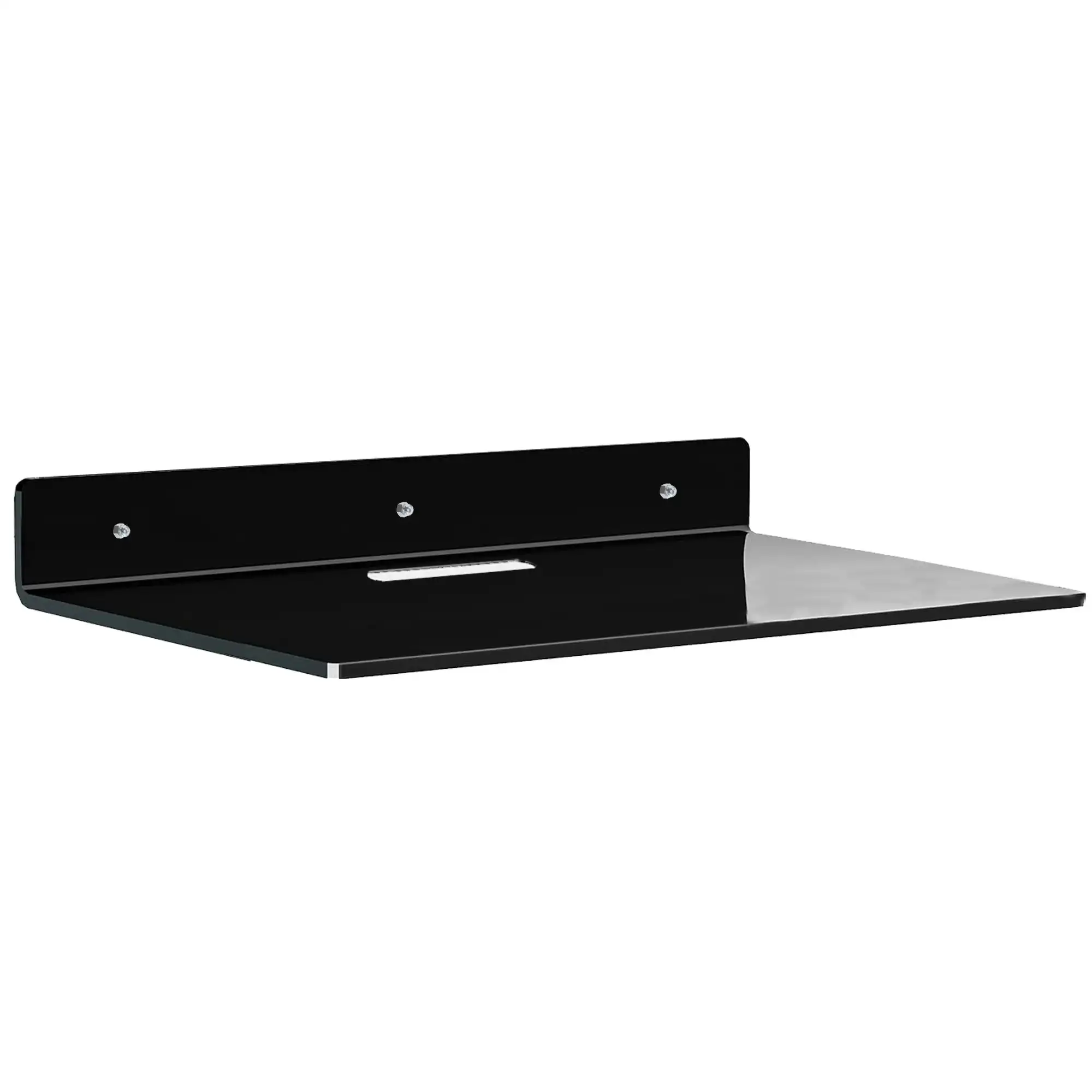 Floating Acrylic Wall Shelf Wall Mounted Display Stand Router Storage Shelve 30 x 20 cm - Black