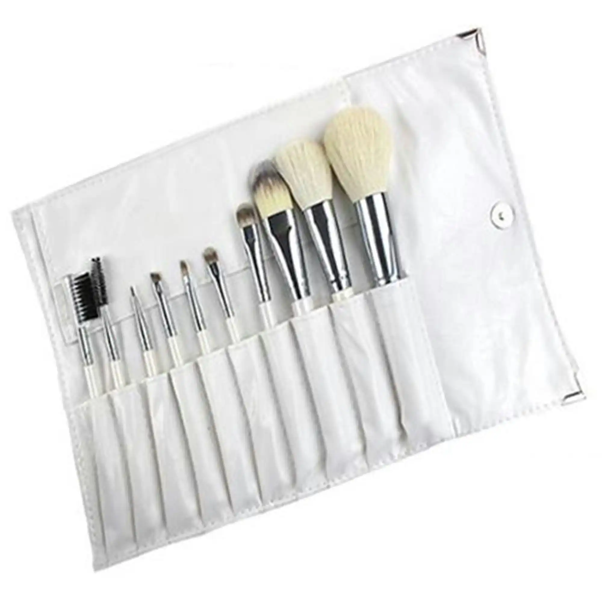 10 Piece Professional Makeup Brush Set Soft Bristle with Carry Case White