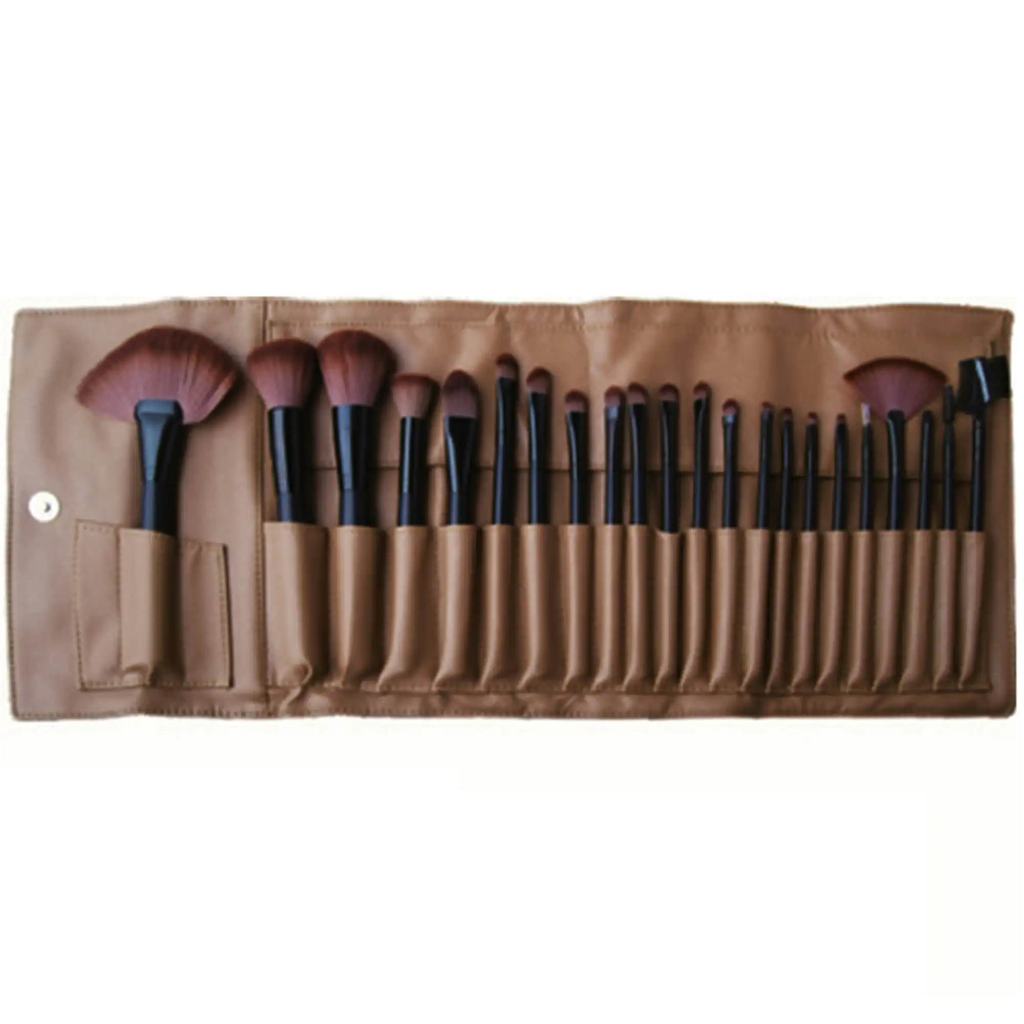 22 Piece Professional Makeup Brush Set Soft Bristle Multipurpose with Carry Case Brown