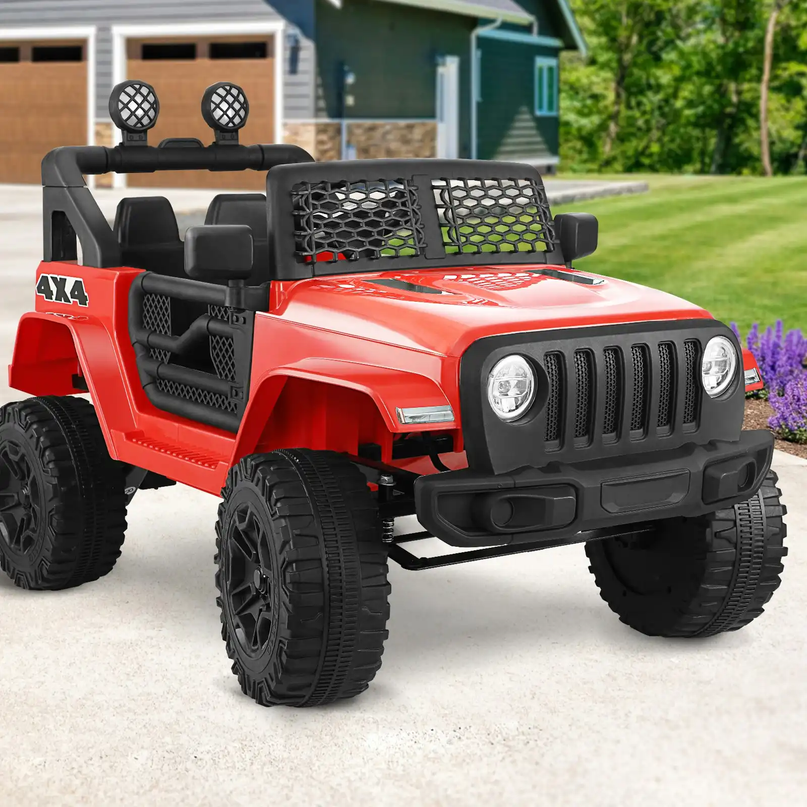Mazam Ride On Car Red Electric Jeep Toy Remote Cars Kids Gift MP3 LED lights 12V