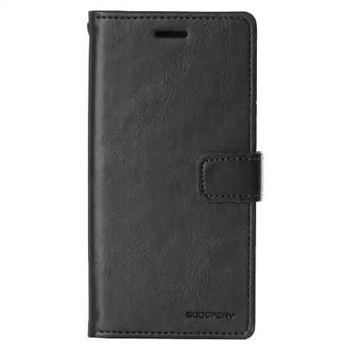 Mansoor Diary Case With Card Slot for iPhone 15 Pro Max 6.7" - Black