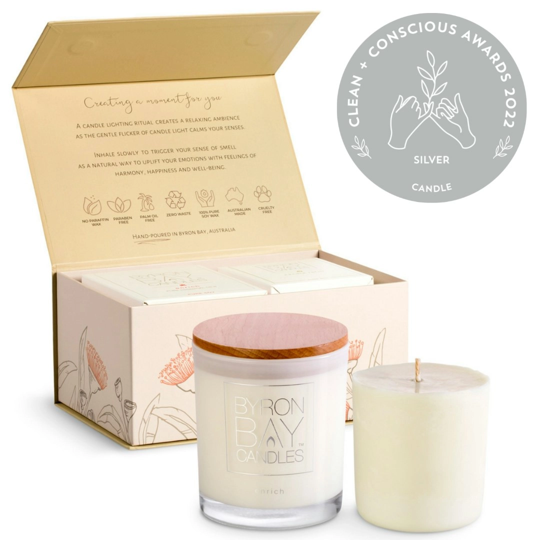 Byron Bay Candles | Scented Pure Soy Candle And Refill Candle Twin Gift Set