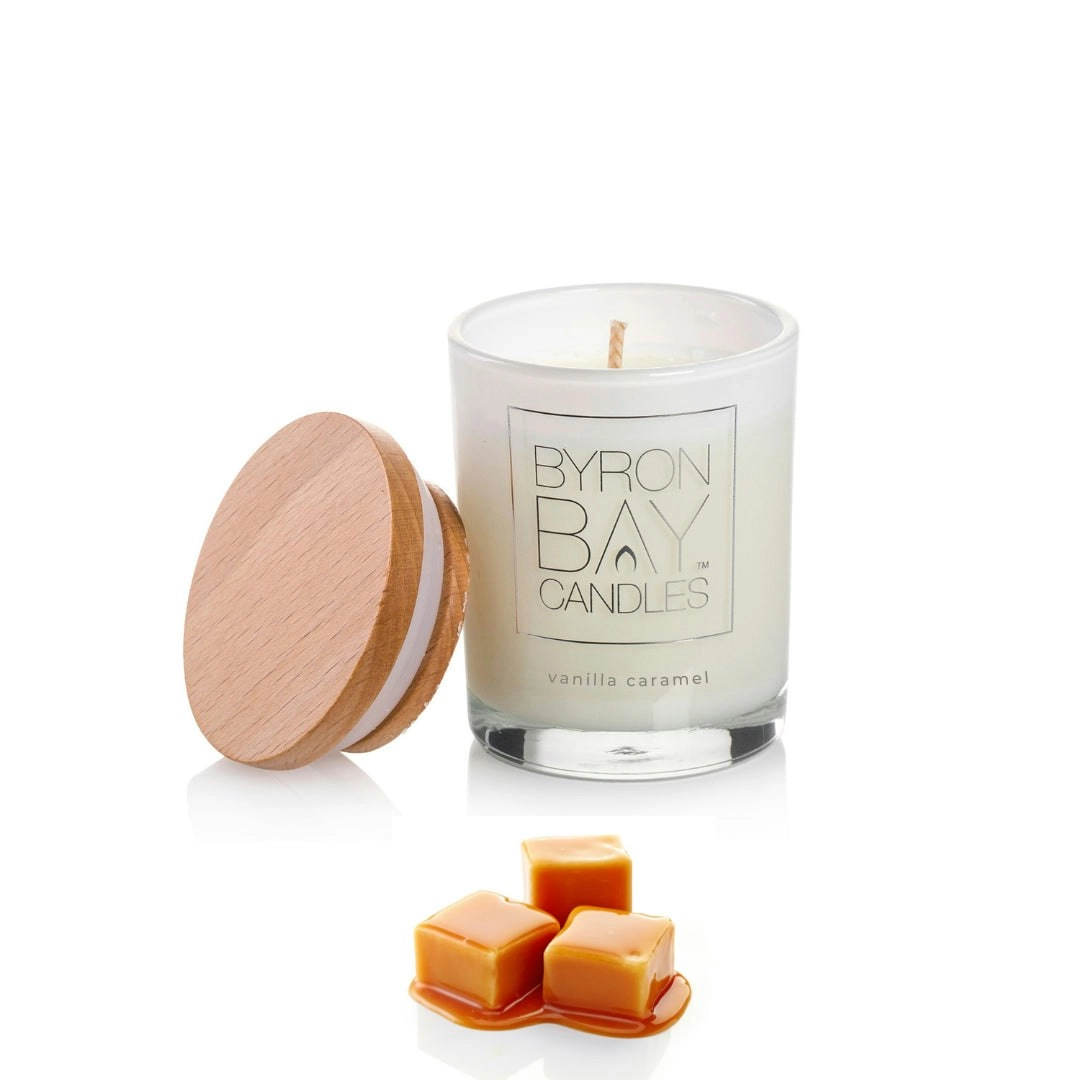 Byron Bay Candles | 18 Hour Scented Pure Soy Candle - Vanilla Caramel