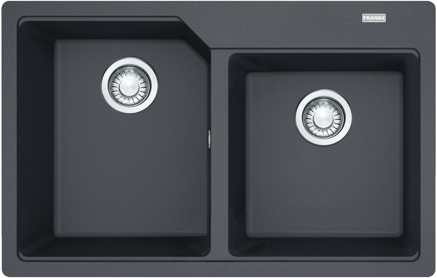 Franke Urban Granite 1 and 3/4 Bowl Topmount Sink Onyx