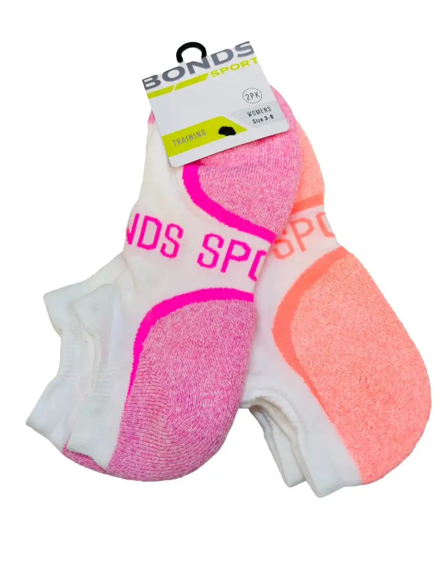 4 Pairs X Bonds Womens Training Low Cut Sport Socks Pink & Orange