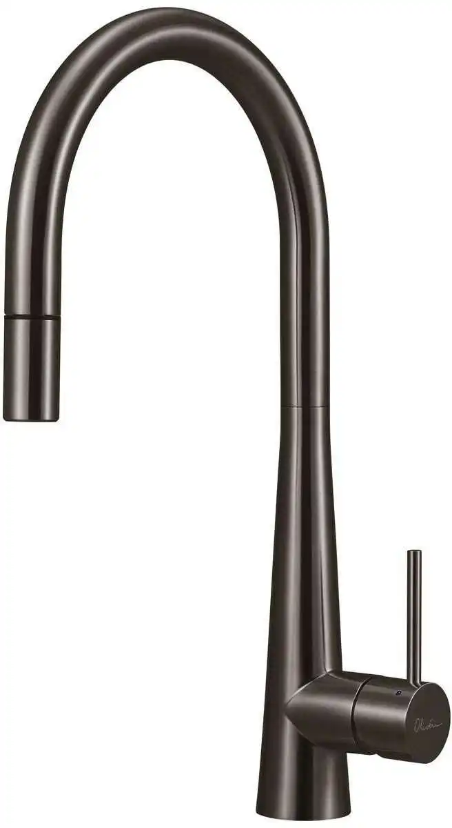 Oliveri Essente Goose Neck Pullout Kitchen Mixer Tap Gunmetal SS2525-GM