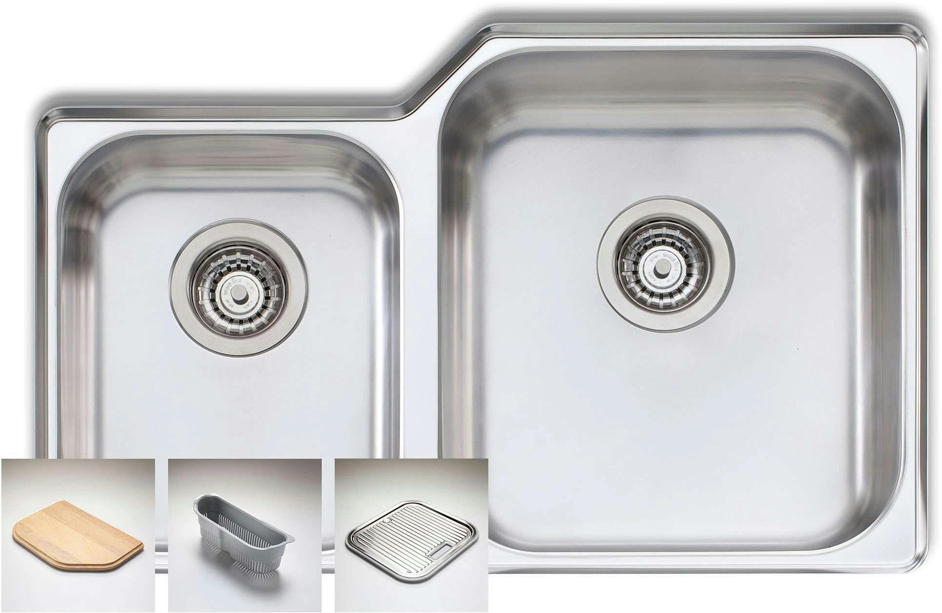 Oliveri Nu-petite 1 & 3/4 Double Right Hand Bowl Undermount Sink NP62U