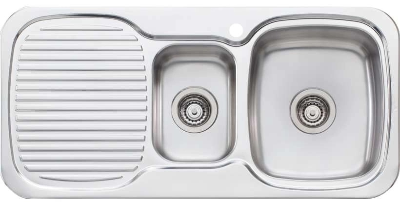 Oliveri LakeLand 1 & 1/2 Double Right Hand Bowl Inset Sink With Drainer LL127