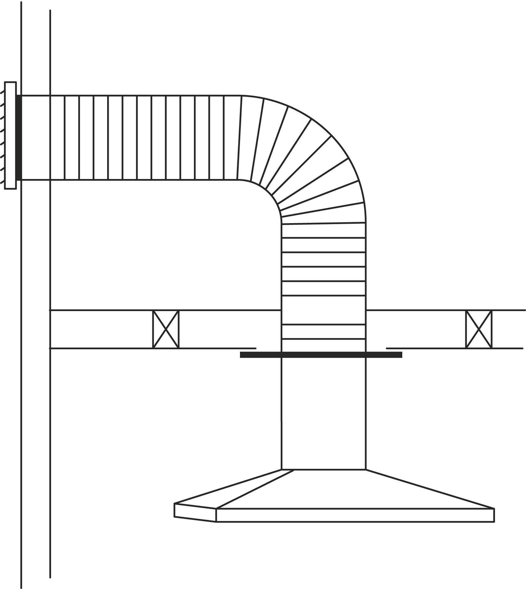 Abey 150mm Horizontal External Wall Rangehood Flue/Vent Kit RHH6