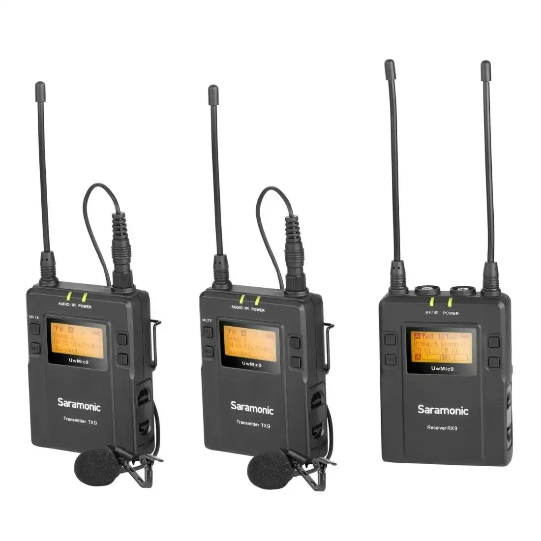 Saramonic UWMIC9AU Kit2 (TX9+TX9+RX9) UHF Wireless Lavalier Microphone System