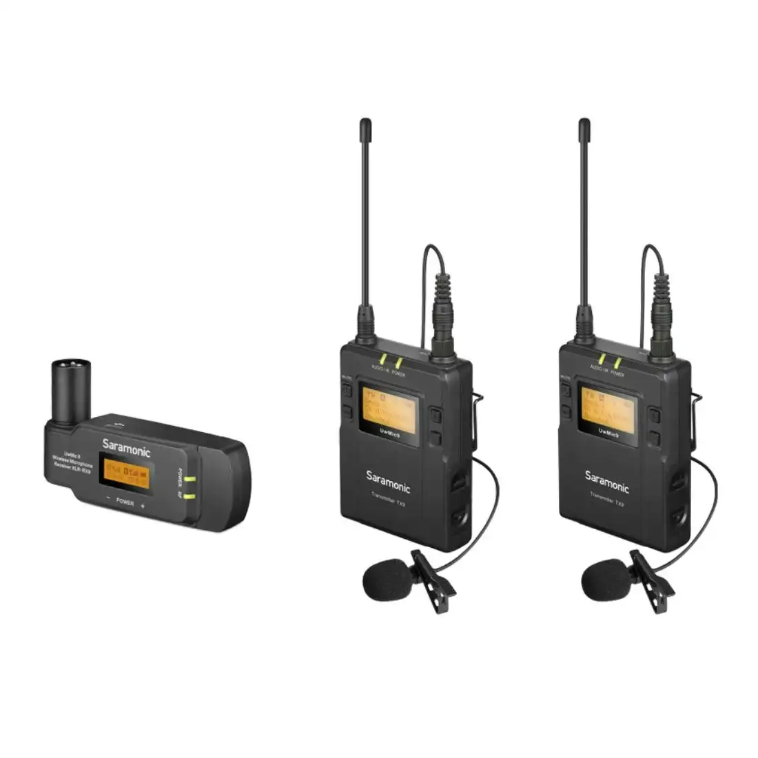Saramonic UWMIC9AU Kit8 (RX-XLR9+TX9+TX9) UHF Wireless Microphone System