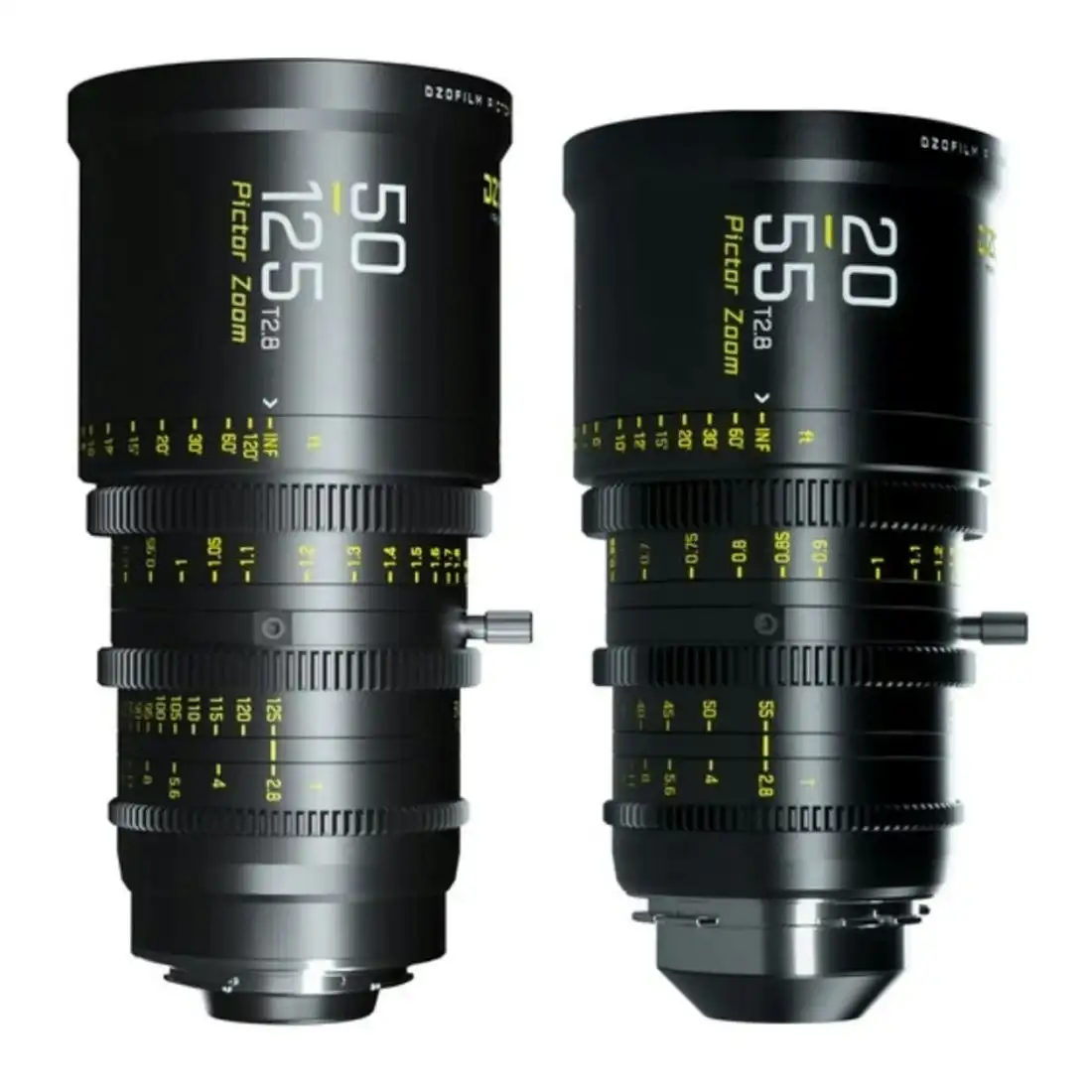 DZOFILM Pictor 20-55mm and 50-125mm T2.8 Super35 Zoom Lens Bundle (PL Mount and EF Mount) - Black