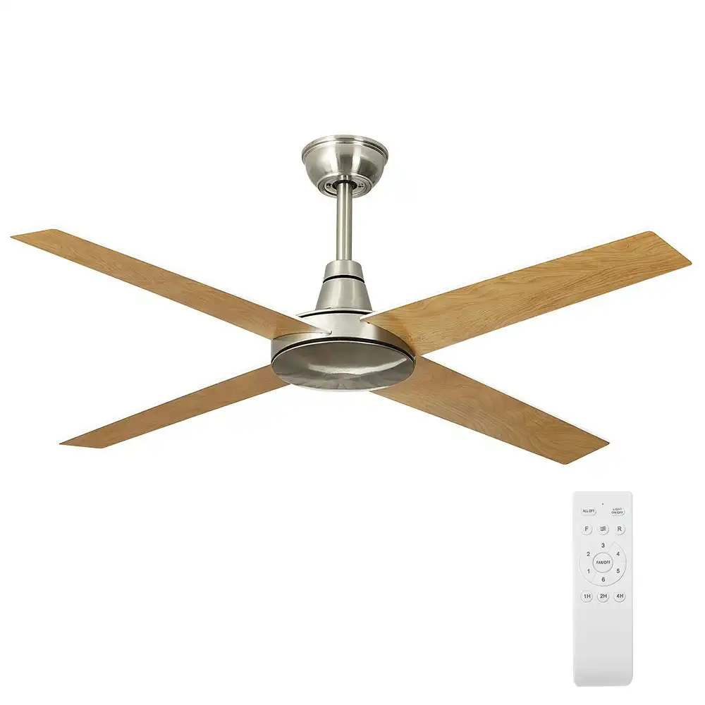 Krear 52" Ceiling Fan Wooden Blades Fans with Remote Control Timer DC Motor Fan