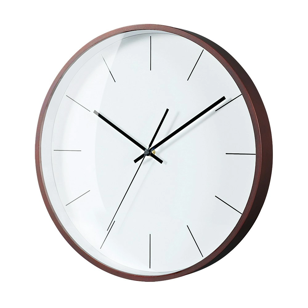 Furb Wood Wall Clock 35cm Round Wall Clocks Silent Non-Ticking For Home Decor