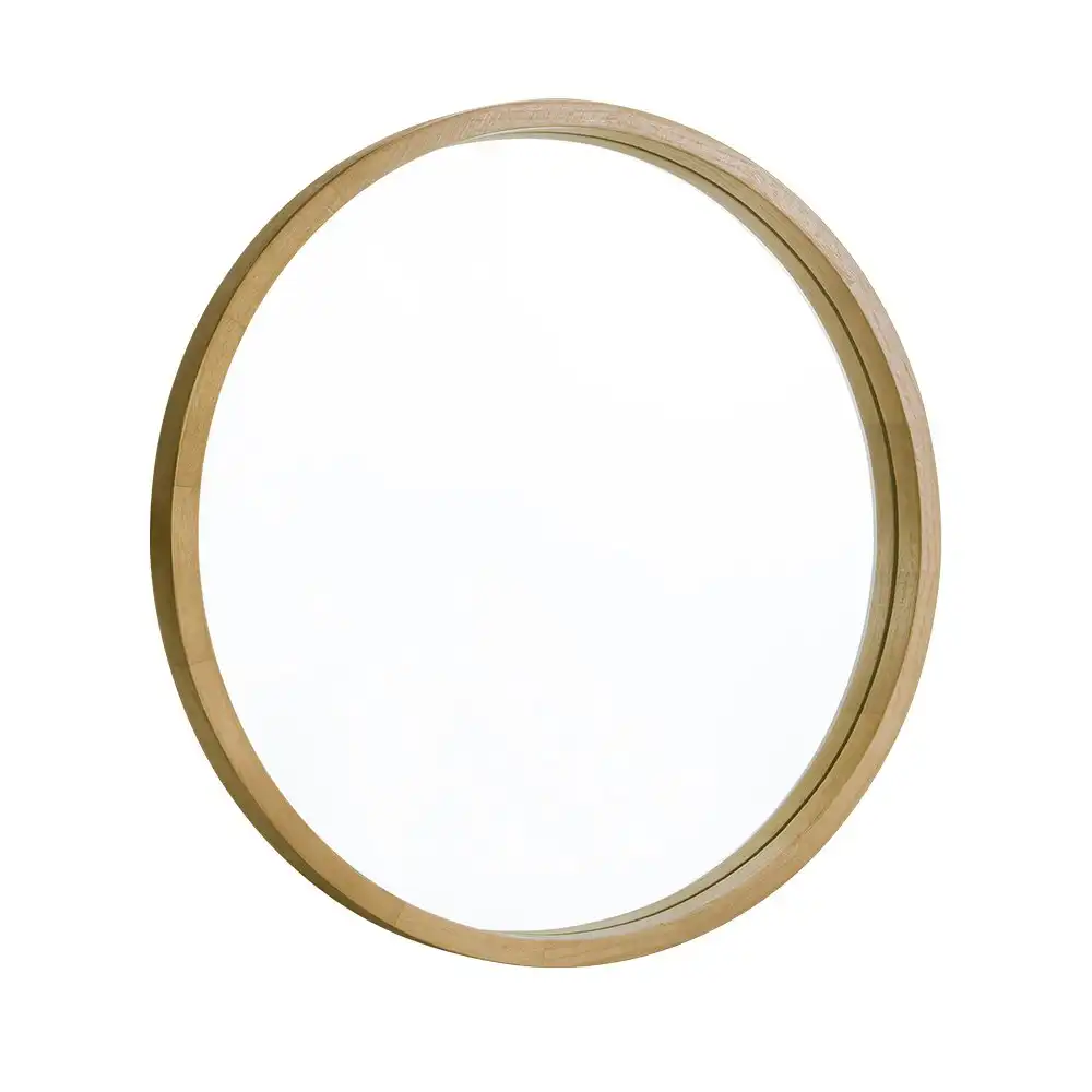 Furb Wooden Wall Mirrors Round Makeup Mirror Bathroom Home Decor 60CM Original Wood