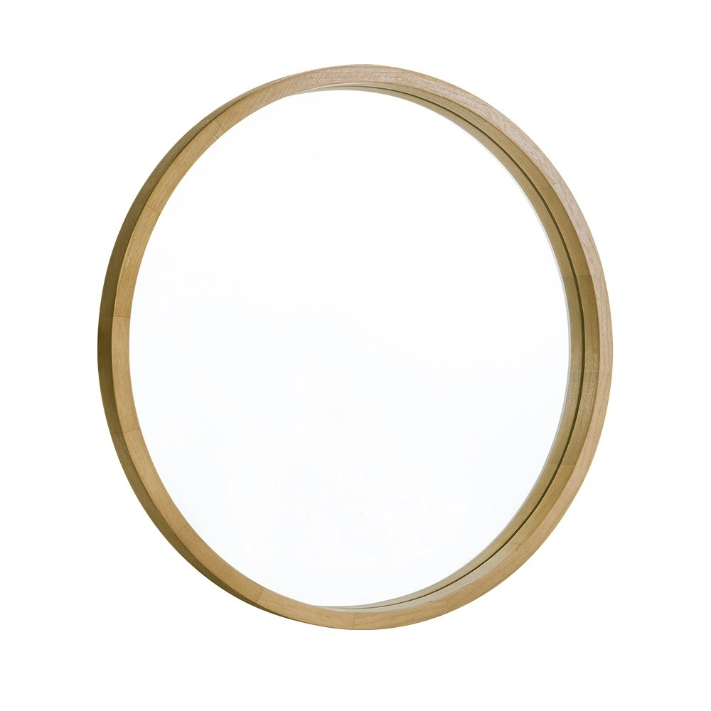 Furb Wooden Wall Mirrors Round Makeup Mirror Bathroom Home Decor 60CM Original Wood