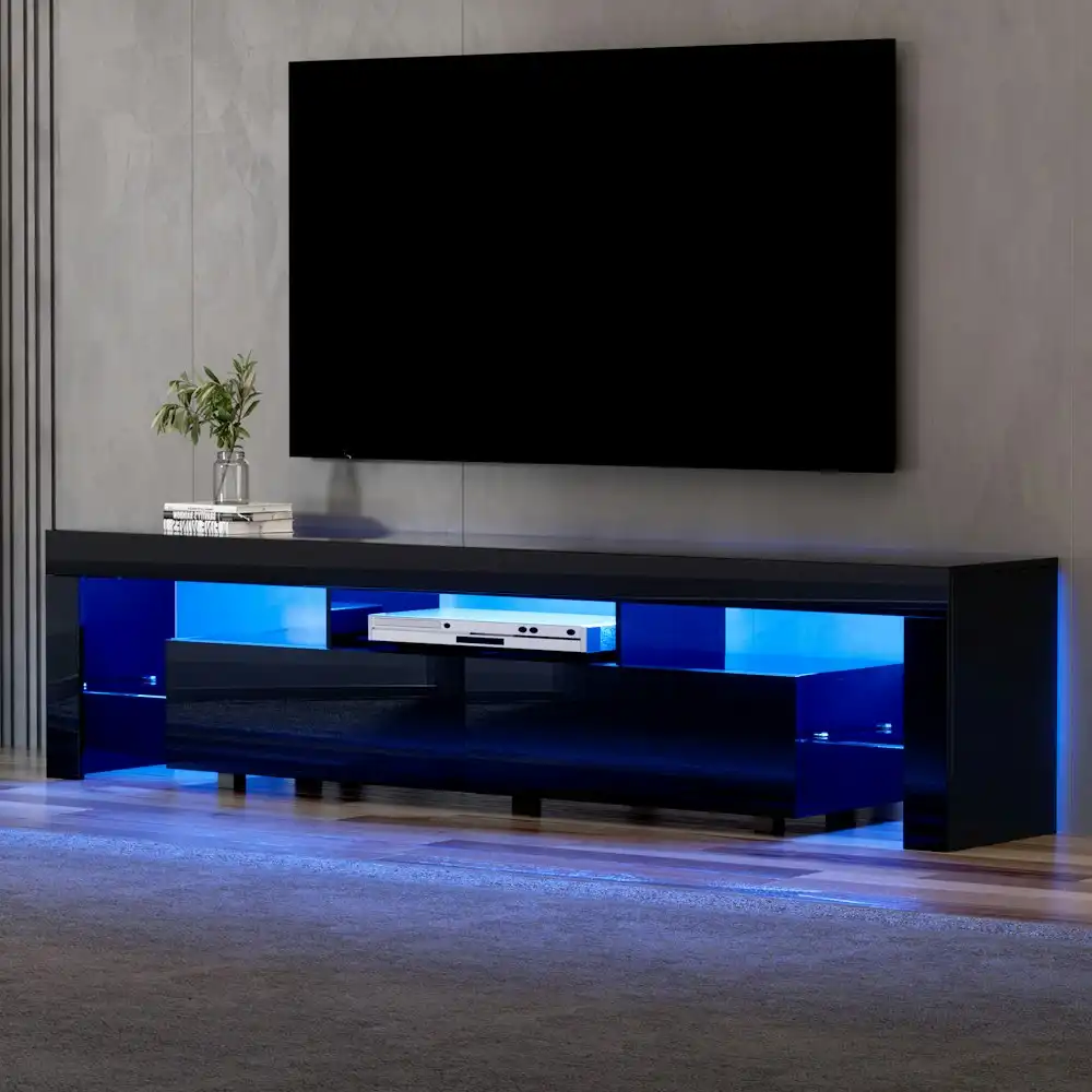 Artiss TV Cabinet Entertainment Unit Stand RGB LED 200cm Black