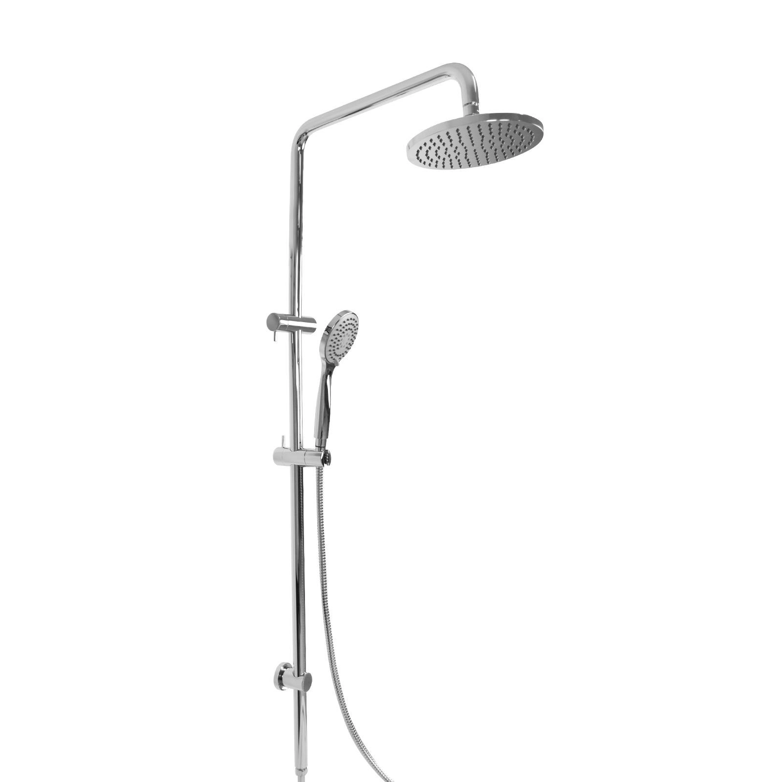 WELS 200mm Rain Shower Head Set Handheld Combo Round High Pressure Wall Chrome