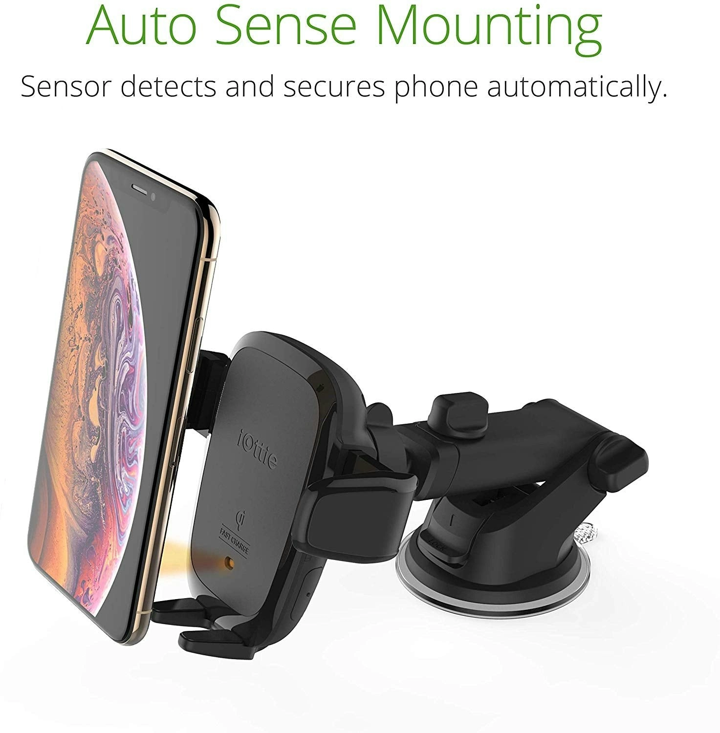 iOttie Auto Sense Automatic Clamping Qi Wireless Charging Dashboard Car Phone Mount, Car Charger || for iPhone, Samsung Galaxy, Huawei, LG, Smartphone