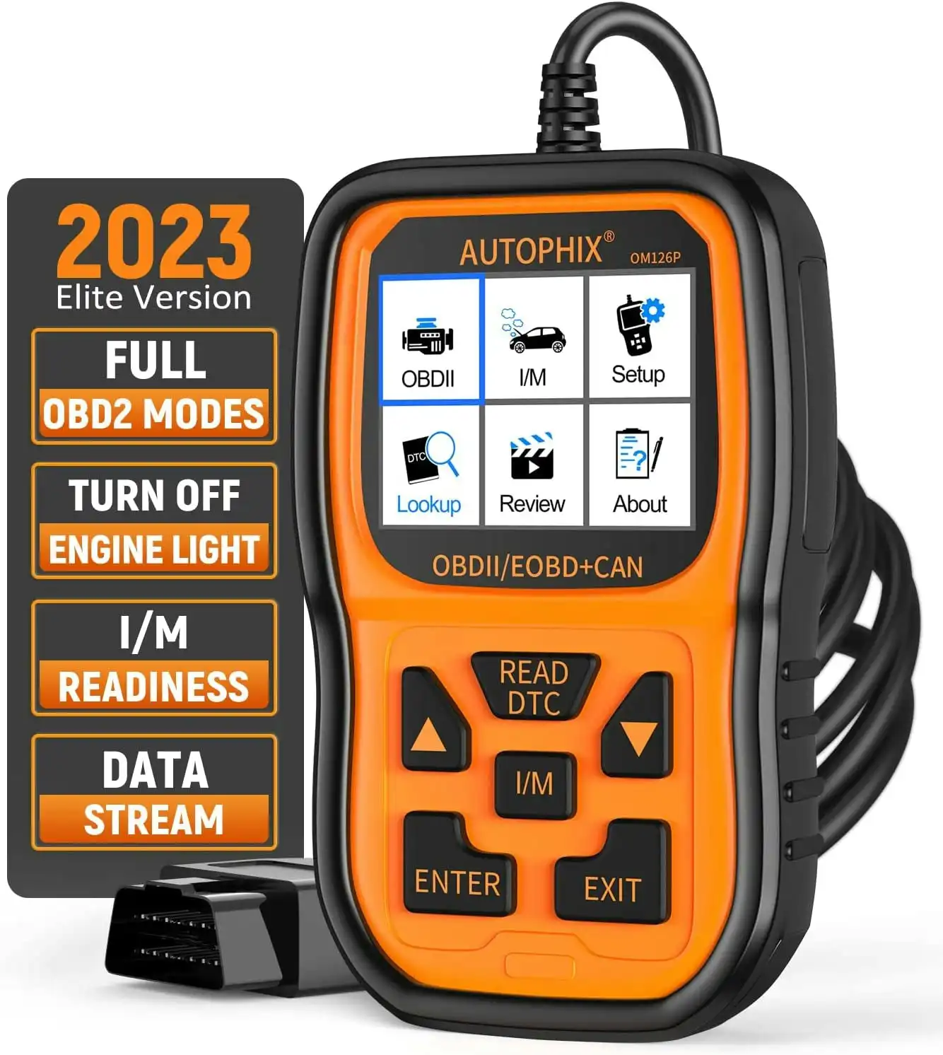 Autophix OBD2 Scanner Enhanced OM126P Vehicle Code Reader Auto Diagnostic Check Engine Light for All OBDII Car after 1996[Upgrade Version]