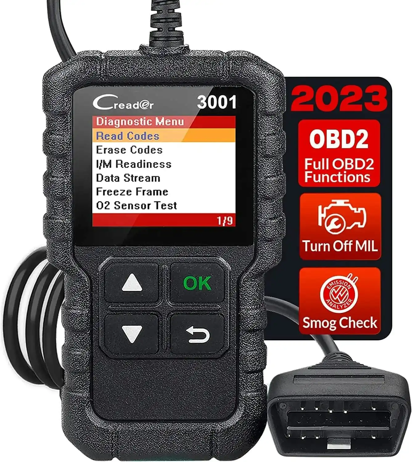 Launch Creader 3001 OBD2 Scanner, Engine Fault Code Reader Mode 6 CAN Diagnostic Scan Tool for All OBDII Protocol Cars since 1996, Lifetime Free Update