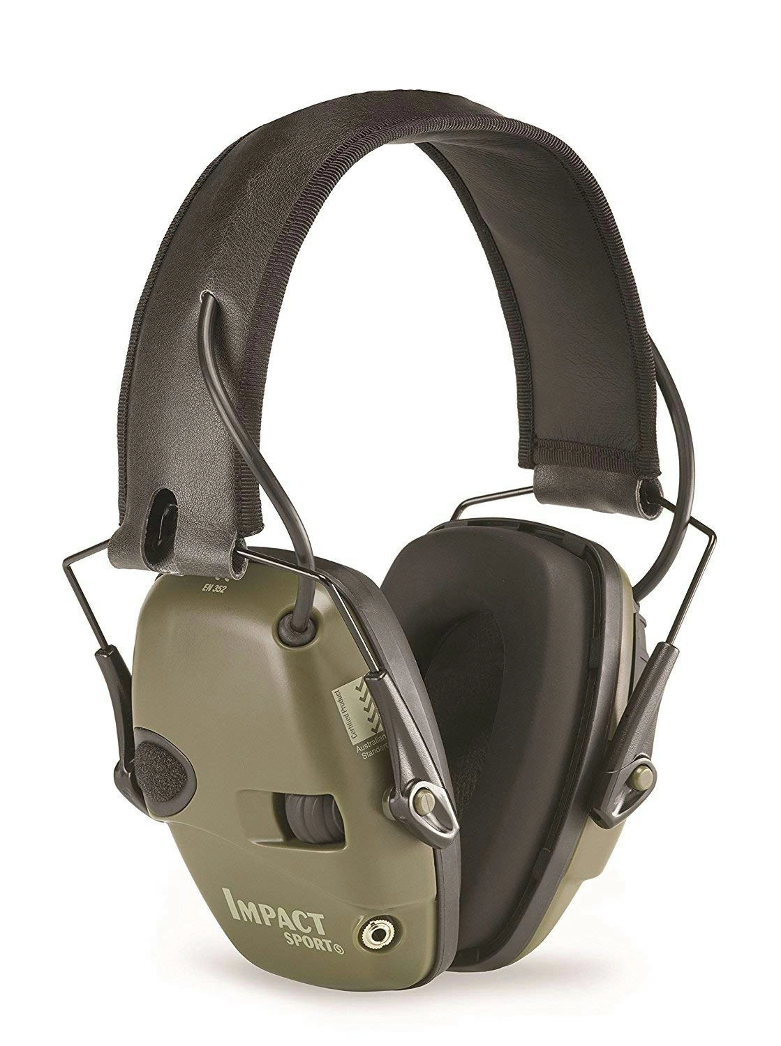 Howard Leight by Honeywell Impact Sport Sound Amplification Electronic Shooting Earmuff, Classic Green (R-01526)