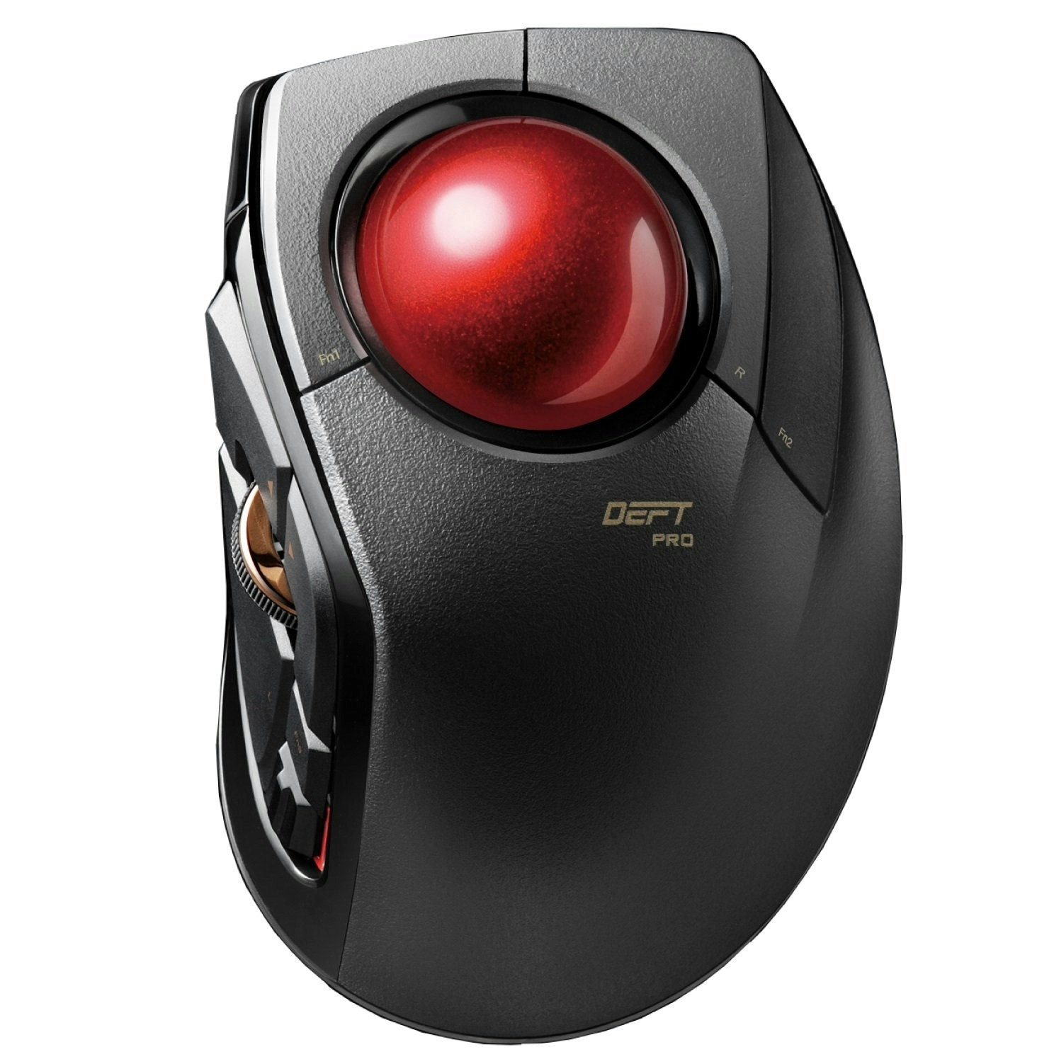 ELECOM Trackball Mouse M-DPT1MRXBK, Wired, Wireless, and Bluetooth, Gaming, High-Performance Ruby Ball, Advanced Responsiveness, 8 Mappable Buttons, S