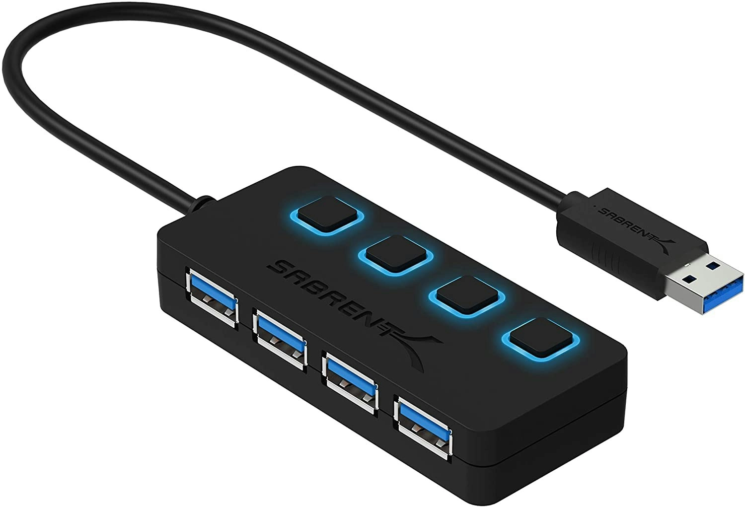 Sabrent 4-Port USB 3.0 Hub with Individual LED Power Switches (HB-UM43)