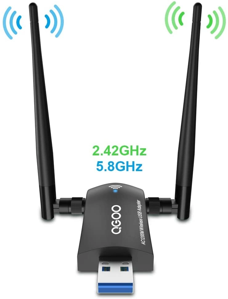 1200Mbps Wireless USB Wifi Adapter, ZTESY Wifi Adapter,AC1200 Dual Band 802.11 ac/a/b/g/n，2.4GHz/300Mbps 5GHz/867Mbps High Gain Dual 2 X 5dBi Antennas