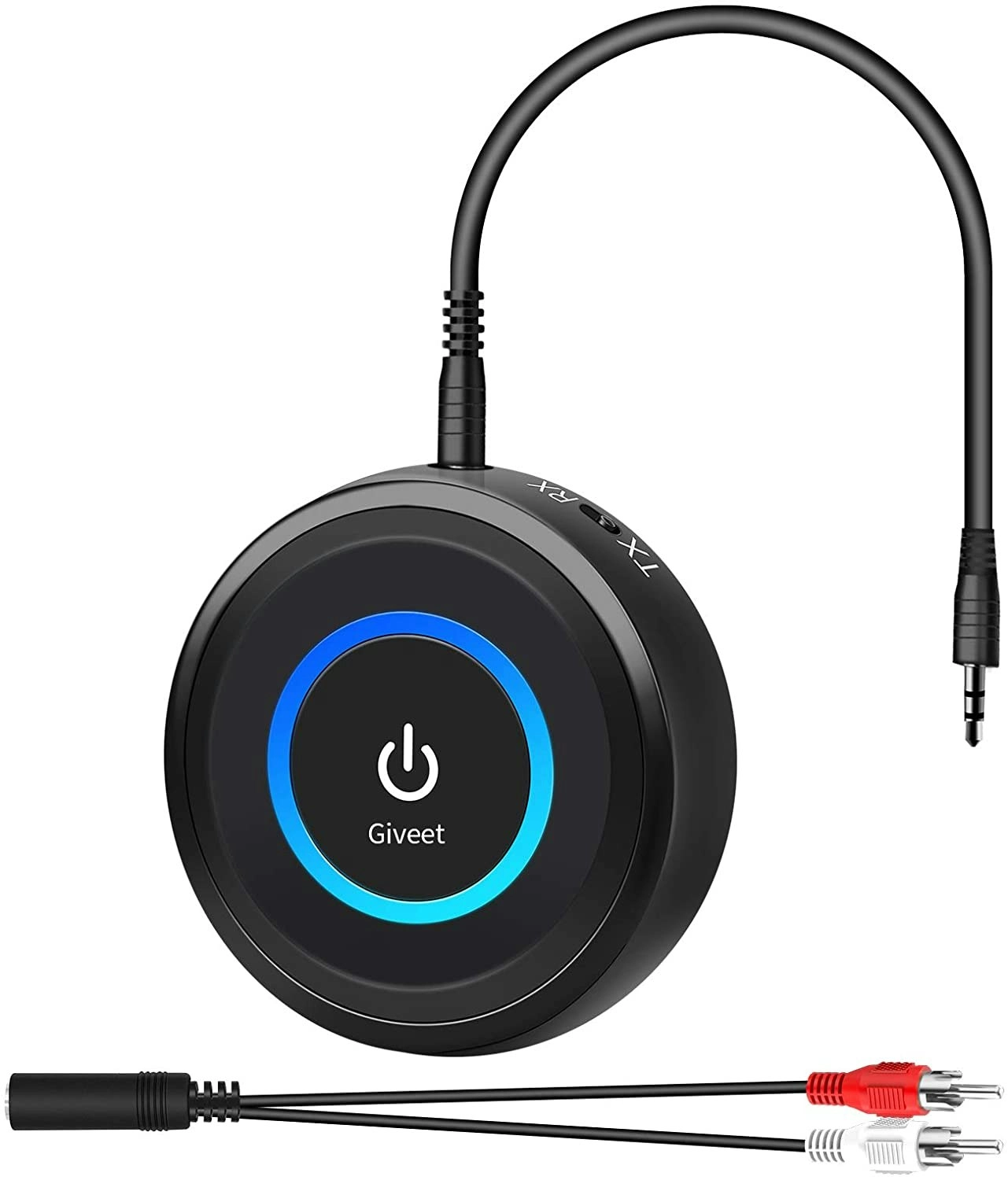 Giveet Bluetooth 5.0 Transmitter Receiver for TV Watching, Upgraded aptX LL/FS 40ms Wireless Audio Adapter for Home Stereo PC Radio CD Music Stream, P