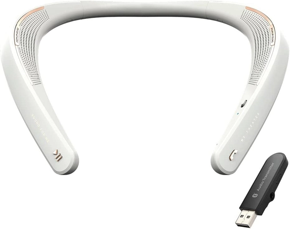 My Theater Wearable Neckband Bluetooth Speaker Universal, White (EM-W100UWH)