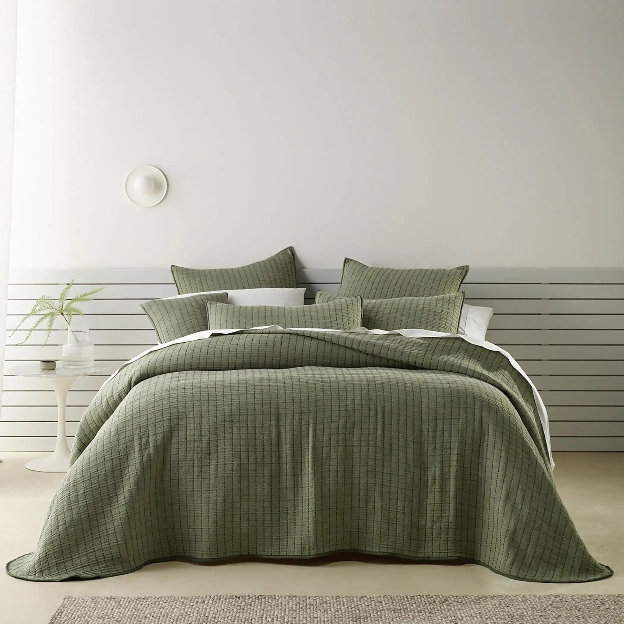 Bianca Bedding Bari Green Polyester Cotton Bedspread Set