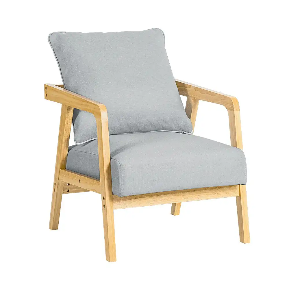 Furb Armchair Lounge Chair Accent Chairs Armchairs Fabric Single Sofa Light Grey