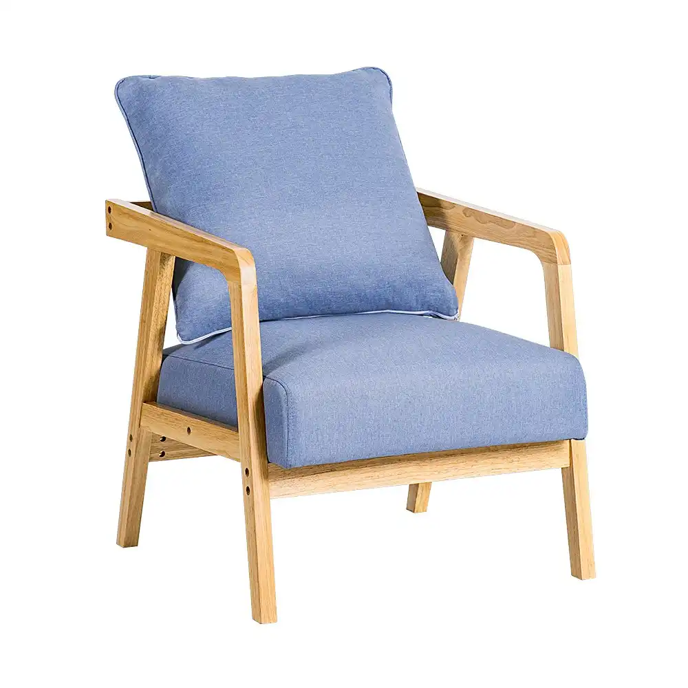 Furb Armchair Lounge Chair Accent Chairs Armchairs Fabric Single Sofa Light Blue