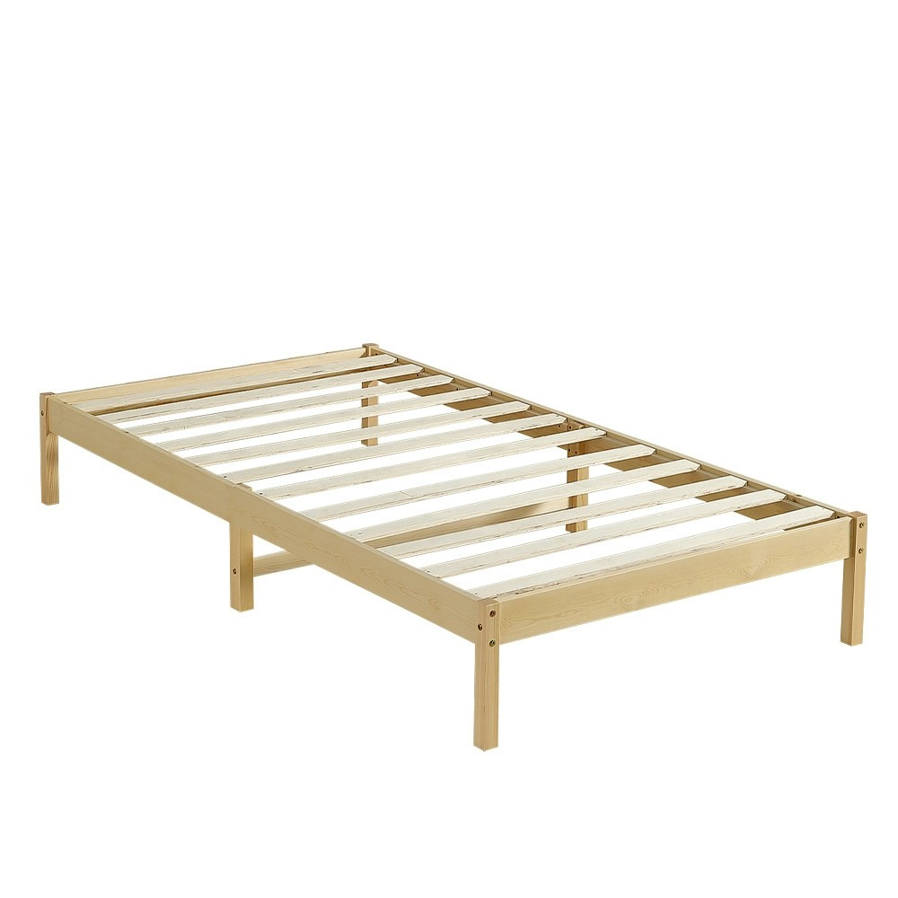 Furb Bed Frame Wooden Solid Pine Wood Bed Base Mattress Timber Single Oak