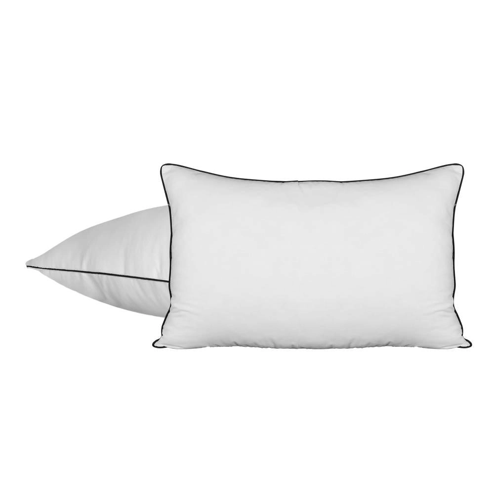 75 x 50cm Pillow with Duck Feather Standard Pillow Cotton Cover Twin Pack