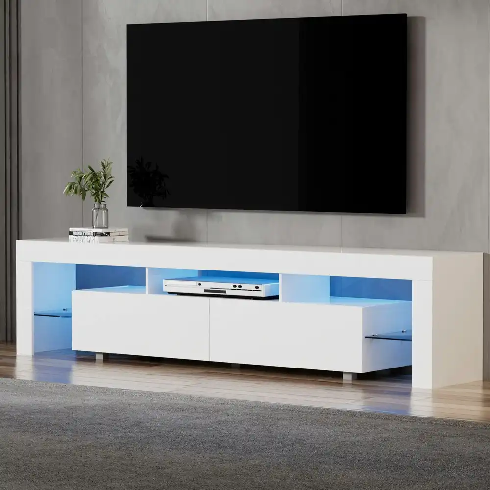 Artiss TV Cabinet Entertainment Unit Stand RGB LED 200cm White