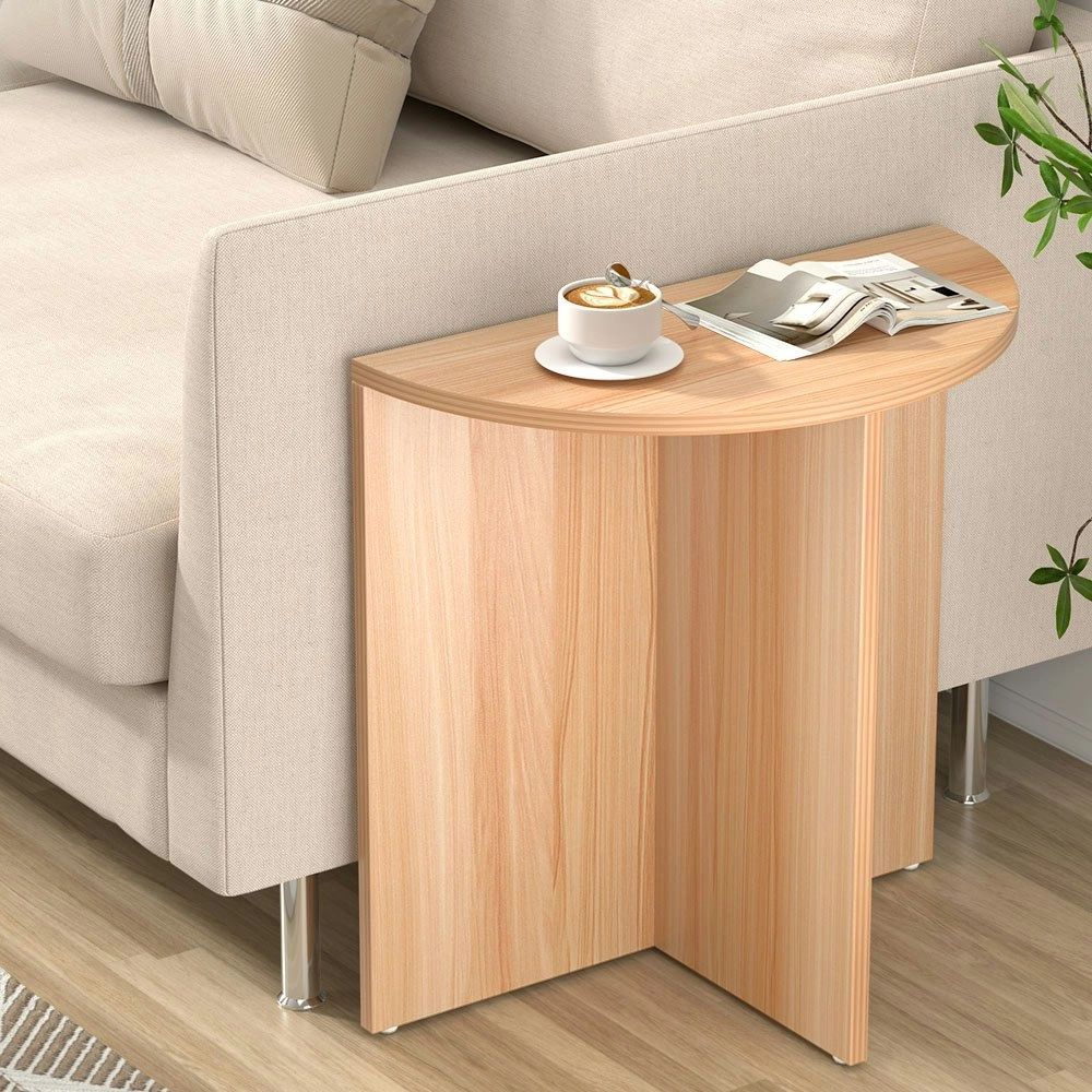 Artiss Coffee Table Semi-circle 48CM Pine Elva