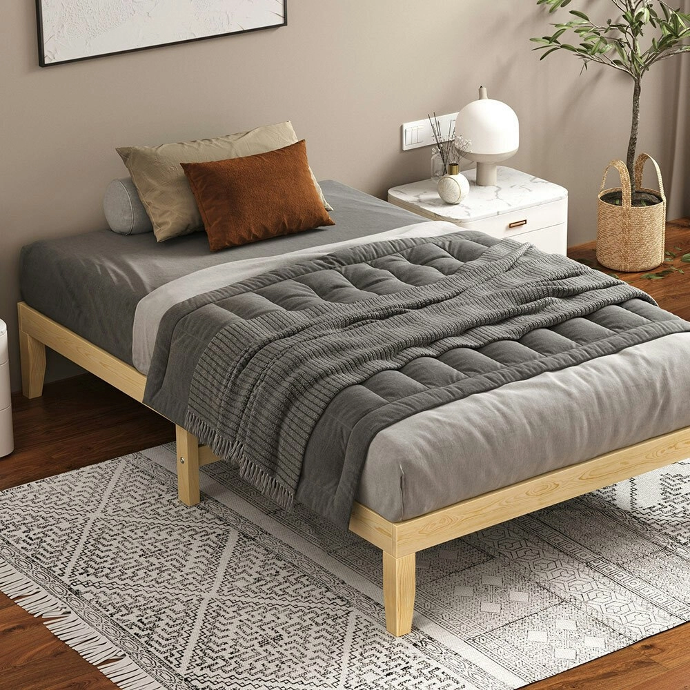 Alfordson Mattress Platform Wooden Bed Frame King Single