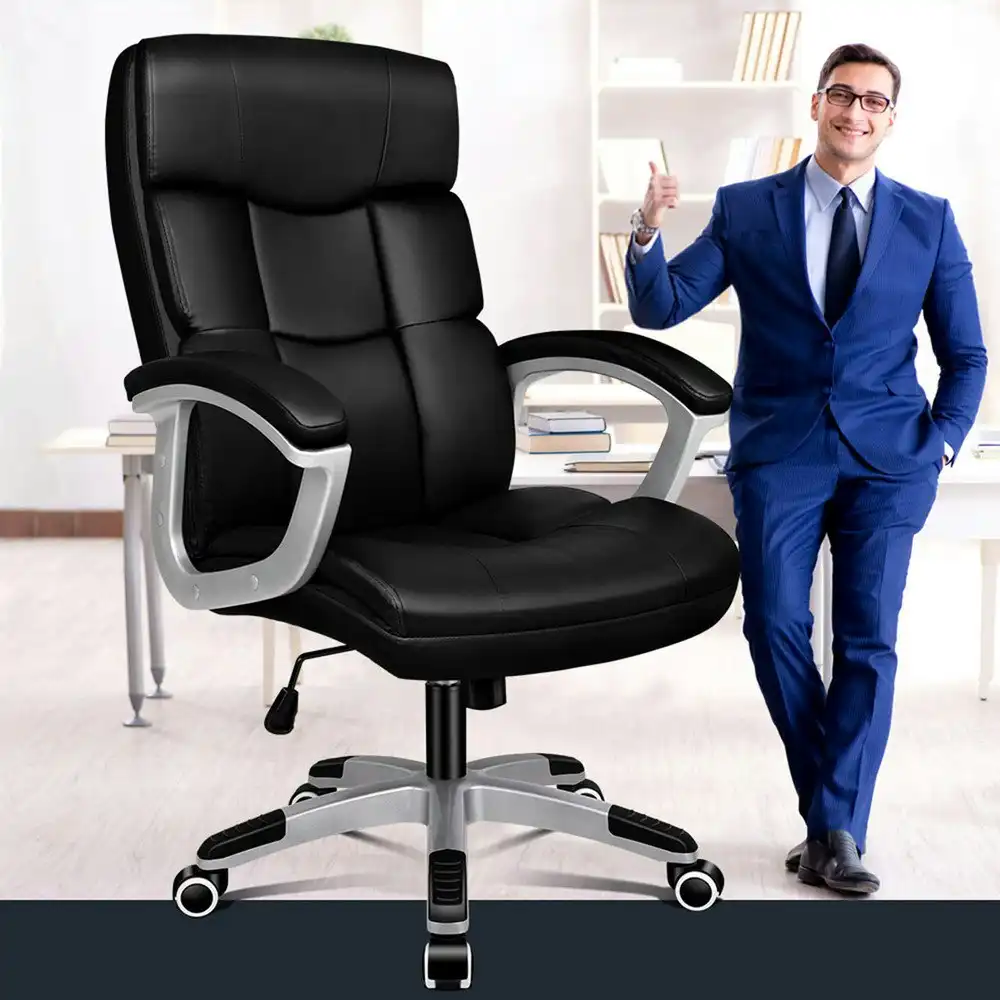Alfordson Office Chair Executive PU Leather Black