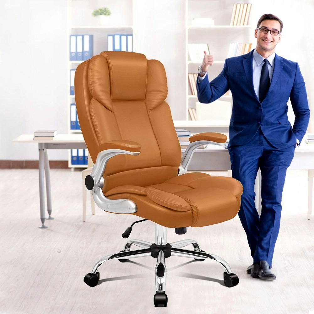 Alfordson Office Chair Executive Leather Seat Brown