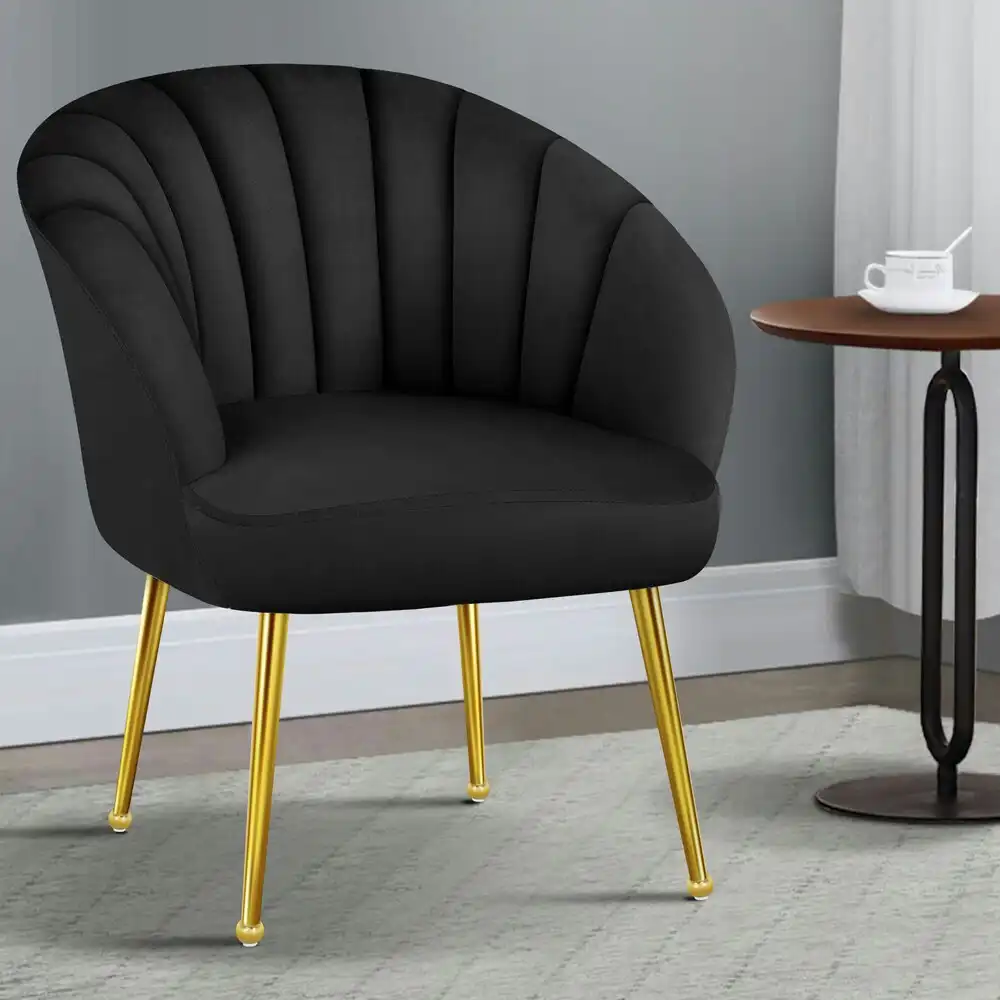 Alfordson Armchair Lounge Accent Chair Velvet Black