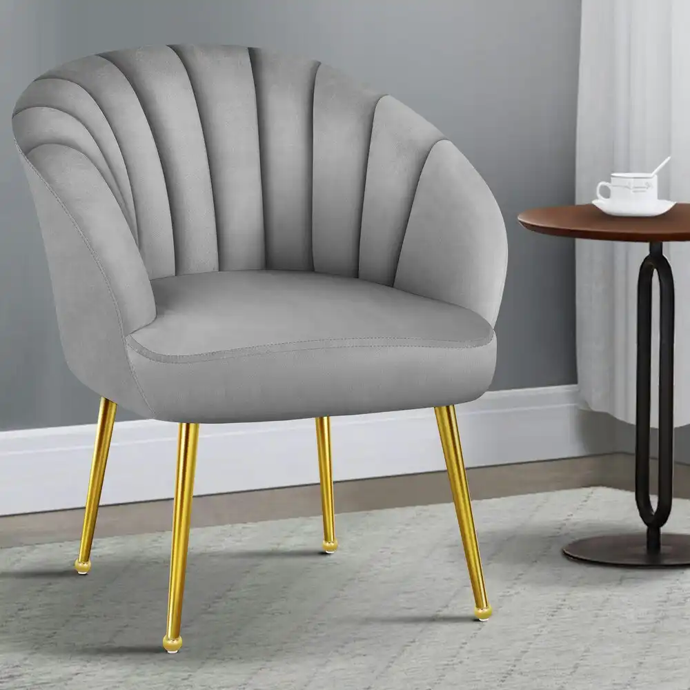 Alfordson Armchair Lounge Accent Chair Velvet Grey