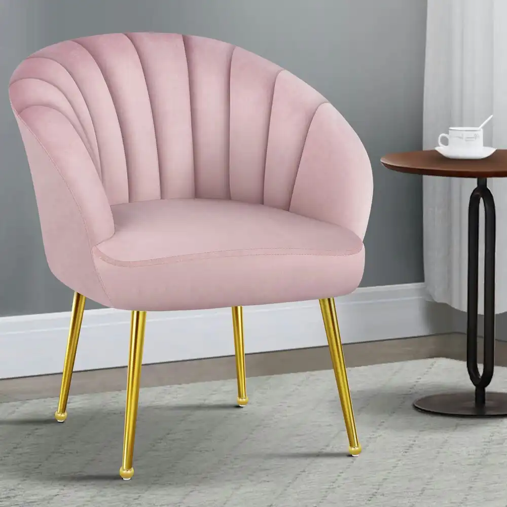 Alfordson Armchair Lounge Accent Chair Velvet Pink